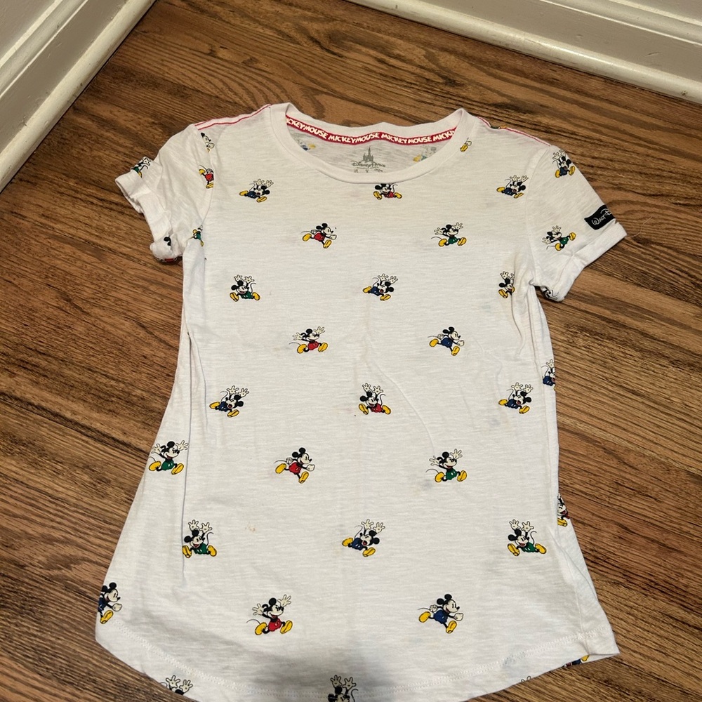 Disney Kids Mickey Mouse Patterned Tee - White